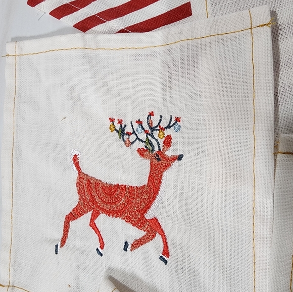 Threshold Christmas Embroidered Winter Scene Cocktail Napkins 5 pc. - Picture 5 of 9